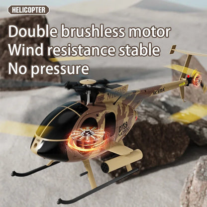 1:28 C189 RC Helicopter MD500 – Dual Brushless Motor with 6-Axis Gyro and One-Click Takeoff/Landing