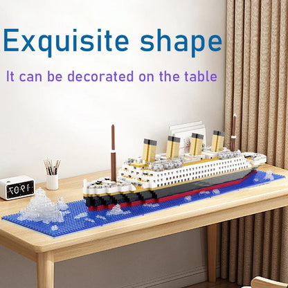 Small Particle Building Block Set – Titanic Cruise Ship Assembly Toy, Giant Puzzle Brick Model Kit, Desktop Birthday Gift for Kids