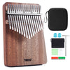 17-Key Portable Mahogany Wood Kalimba Thumb Piano Beginner Music Keyboard with Accessories