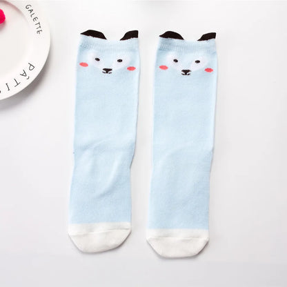 Baby Socks - Fox & Cat Animal Print Cartoon Knee-High Long Leg Warmers | Fashion Socks for Boys & Girls, Children’s Socks