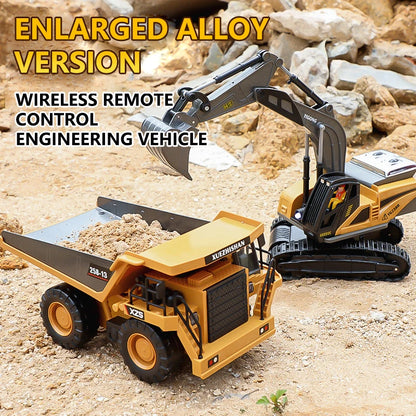 2.4G RC Excavator Dumper Car Remote Control Crawler Bulldozer Toy