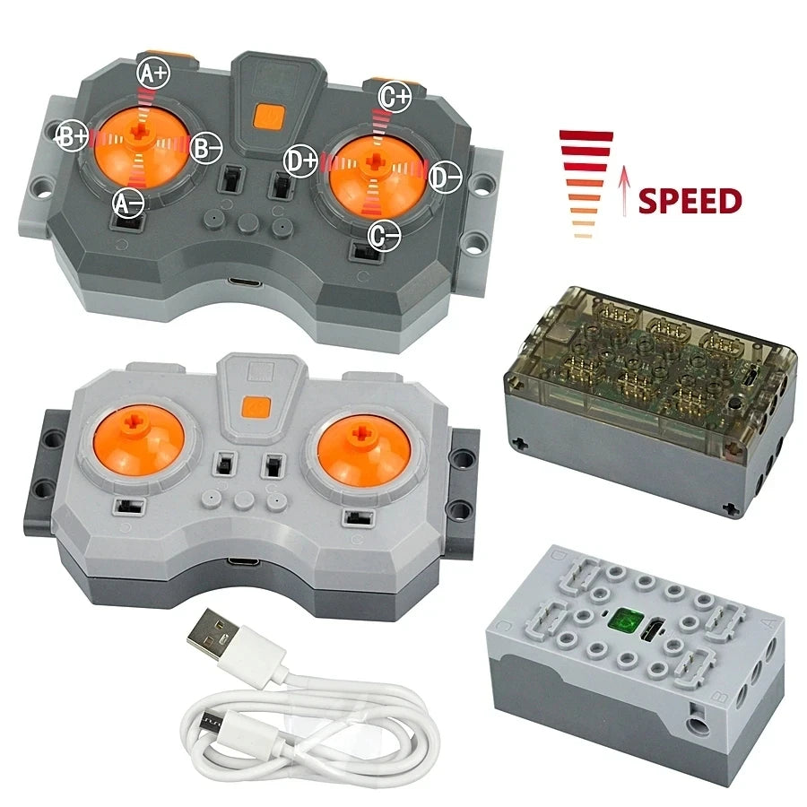 Technical MOC Micro Motor Kit – RC Power Functions Accessories for DIY Car Building Blocks