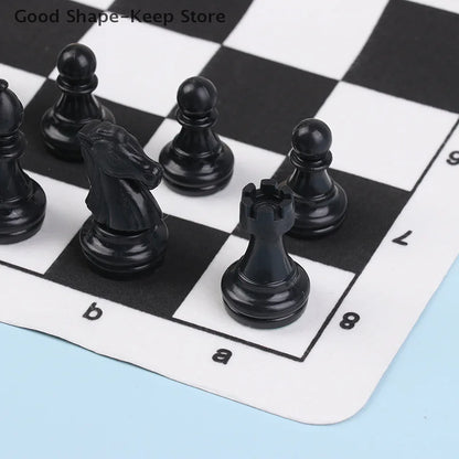 Plastic Chess Pieces with 35 cm (13.78 in) Chessboard Medieval Chess Set 65 mm Games