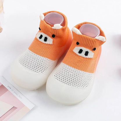 Baby Socks Shoes – Cute Cartoon Boy & Girl Infant Shoes, Soft Rubber Sole First Walker Booties for Toddlers