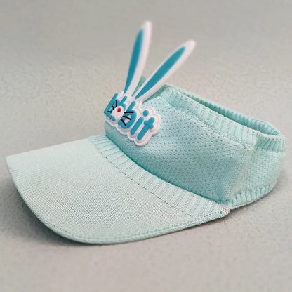 Kids Bunny Ear Sun Hat - Adjustable Rabbit Wings Visor, Cotton-Blend Sun Hat for Boys & Girls (Ages 3-12)
