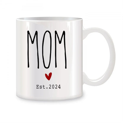 New Mom & Dad Mugs Set of 2 – 11 oz (325 ml) White Porcelain Coffee & Tea Cups – Novelty New Parents Gift