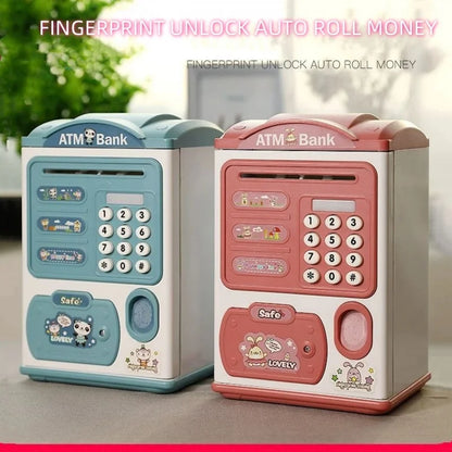 Banknote Fingerprint Deposit Box Electronic ATM Coin Safe Large Capacity Children's Password Lock Birthday Gift