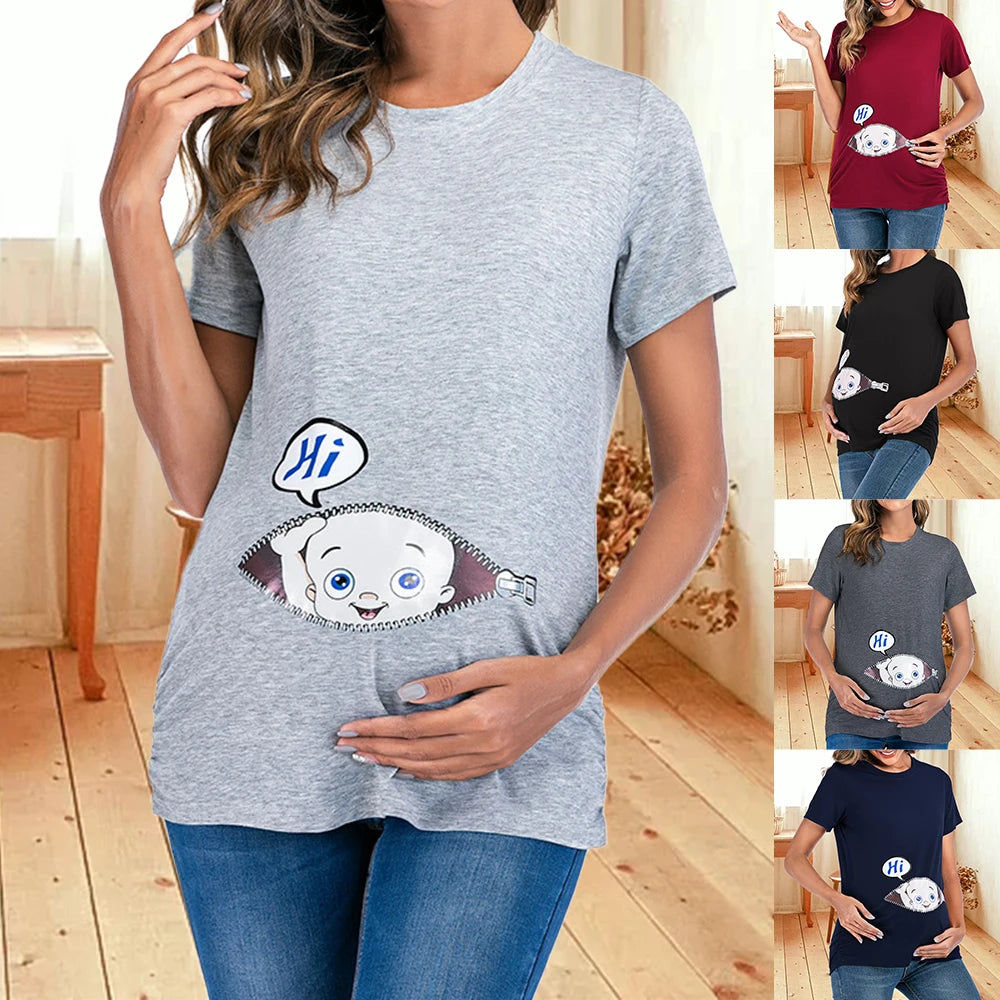 Women Pregnant Maternity Cotton Breastfeeding T-Shirt | Summer Nursing Blouse Tops | Fashion Clothes