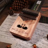 17-Key Beech Kalimba Thumb Piano High-Quality Wood Musical Instrument Gift for Kids with Learning Books