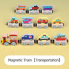 Magnetic Wooden Train Set for Kids Ages 3+ — Educational Magnetic Building Blocks with Animal & Fruit Cars