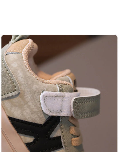 PU Leather Children’s Shoes – Designer Kid’s Sneakers, Soft-Soled Anti-Slip Sport Shoes for Toddlers