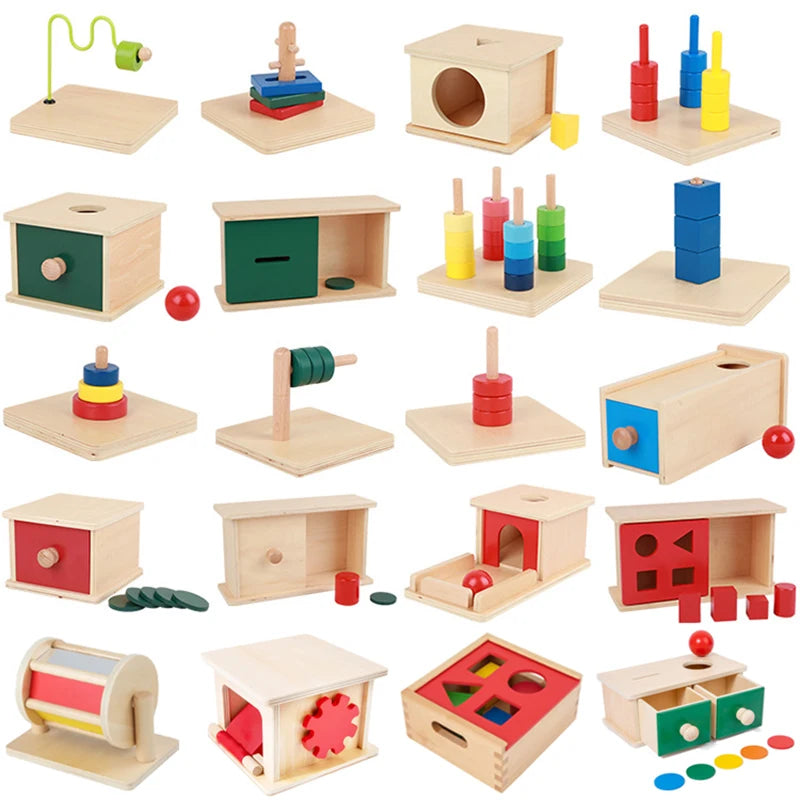 Wooden Montessori Baby Toy – Object Permanence Coin Box and Ball Drop for Sensory, Fine Motor Skills, and Early Education, Ages 1-3 Years