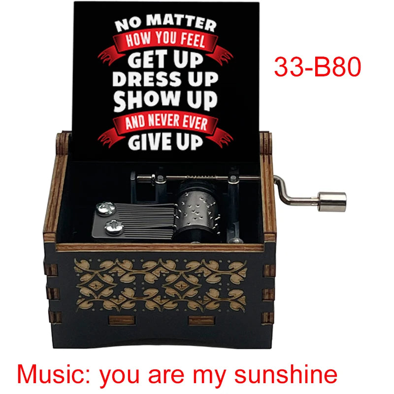 You Are My Sunshine Quote Print Wooden Music Box Birthday Party Favor Gift for Kids
