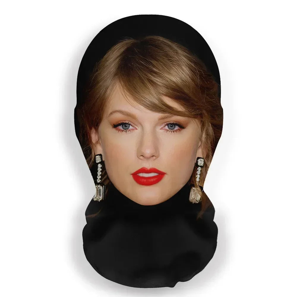 3D Seamless Kids Face Mask – Funny Celebrity Printed Ice Silk Sunscreen Head Scarf, Full-Face Neck Gaiter for Halloween Cosplay & Outdoor Sports (1-Pack)