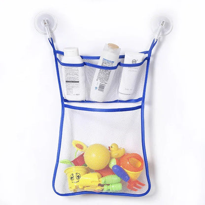 Dinosaur Animal Baby Bath Toy Organizer with Suction Cup Mesh Storage Bag for Kids