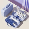 6-in-1 Silicone Bottle Brush Set, Baby Bottle Cleaner with Straw Cleaner, Drain Rack, Pacifier Brush, and Storage Box