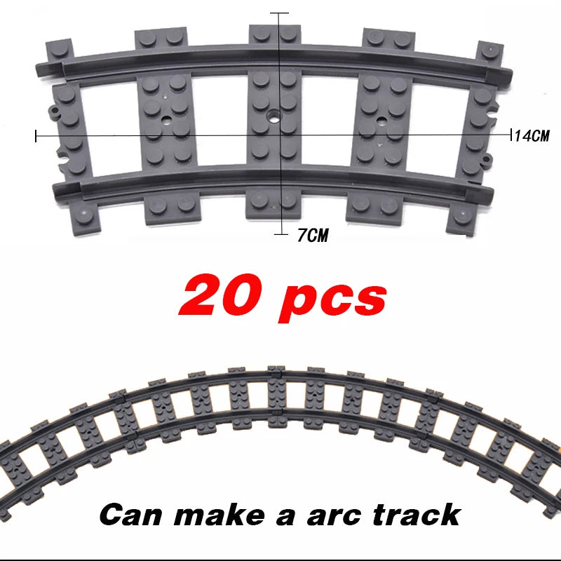 City Trains Flexible Tracks – Soft Straight, Curved Rails, and Switch Building Block Railways Toy for Kids
