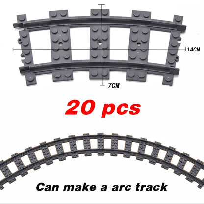 City Trains Flexible Tracks – Soft Straight, Curved Rails, and Switch Building Block Railways Toy for Kids
