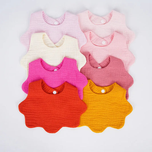 Soft Cotton Baby Print Bibs – Solid Color Infant Burp Cloths, Bandana Scarf for Newborns, Feeding & Saliva Towel for Boys & Girls - Kidzy Market