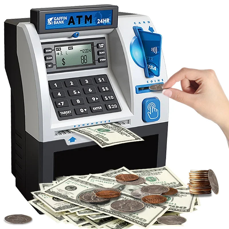 Electronic Piggy Bank ATM Password Money Box Coin and Cash Saving Box Credit Card Coin Counting Automatic Deposit Christmas Gift