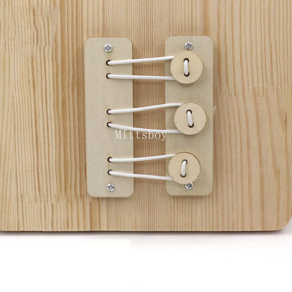 Busy Board Accessories – Montessori Wooden Toy with Key, Lock, Switch, Slides, and Paillette for Early Education Training and Learning Gifts