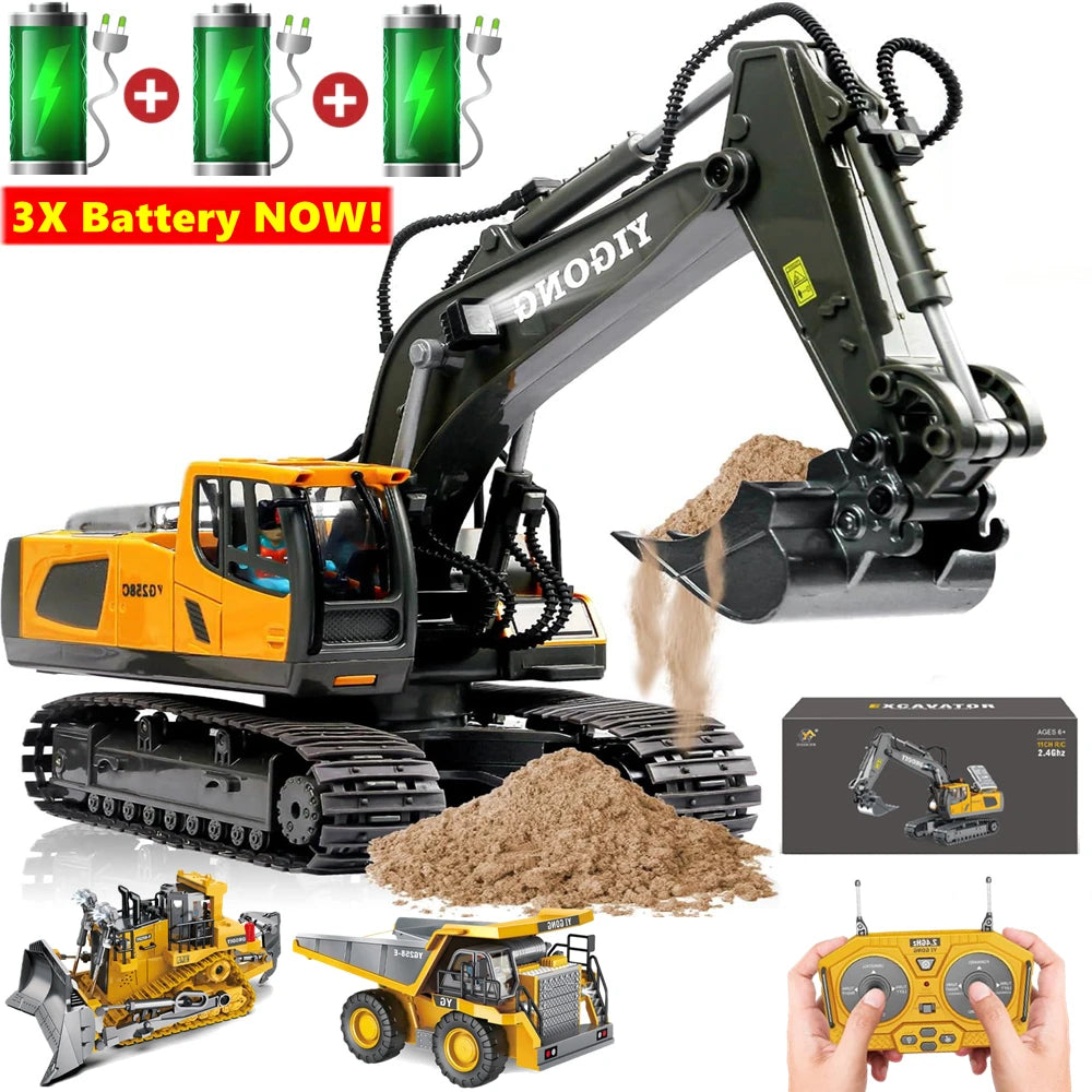 4WD Remote Control Excavator RC Dump Truck Crawler Bulldozer Construction Toy