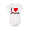 Pure Cotton “I Love Mom” & “I Love Dad” Newborn Rompers - Matching Baby Bodysuits for Twins, Summer Clothes for 0-24 Months