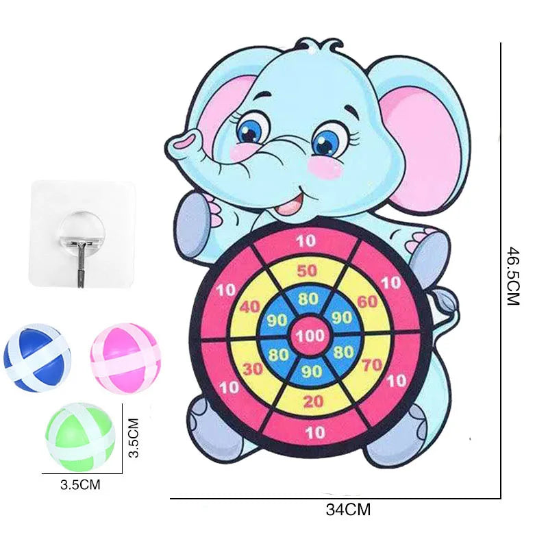 Montessori Sticky Ball Dartboard Slingshot Target – Kids Indoor & Outdoor Catapult Throwing Game