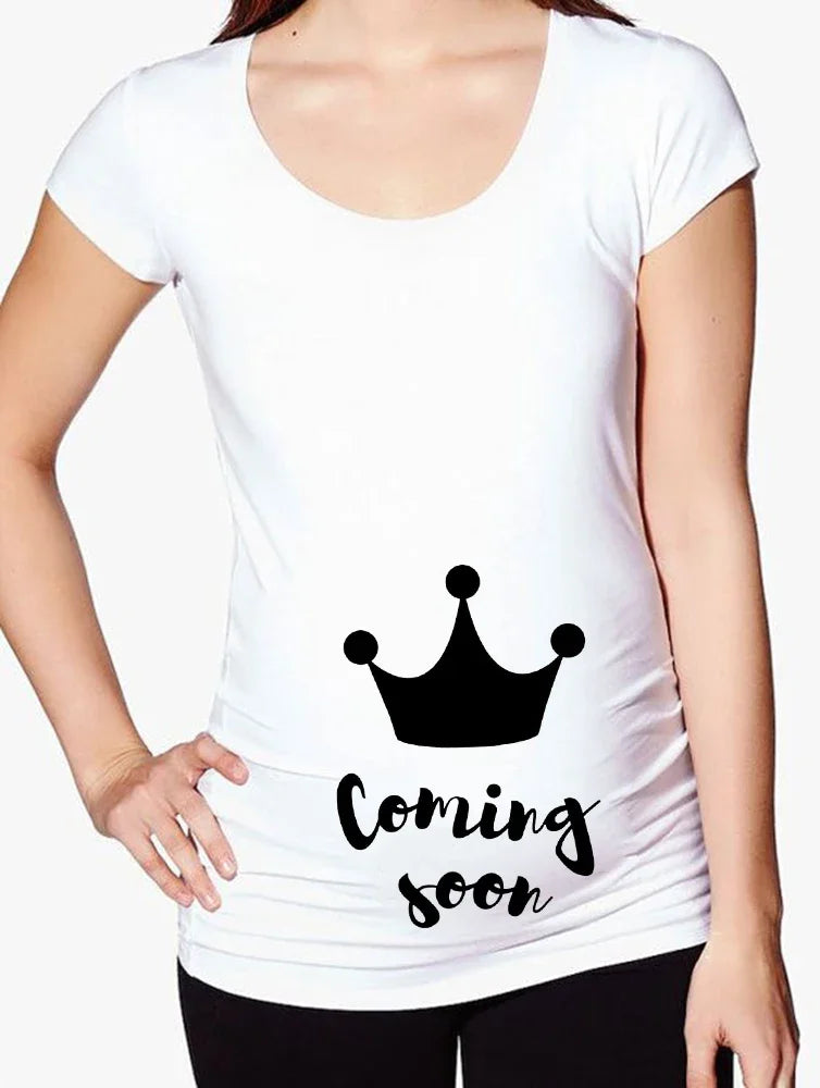 Women Pregnancy T-shirt It's A Girl Baby Print Pregnant Maternity T-shirts Funny Pregnant Women Summer Tees Tops