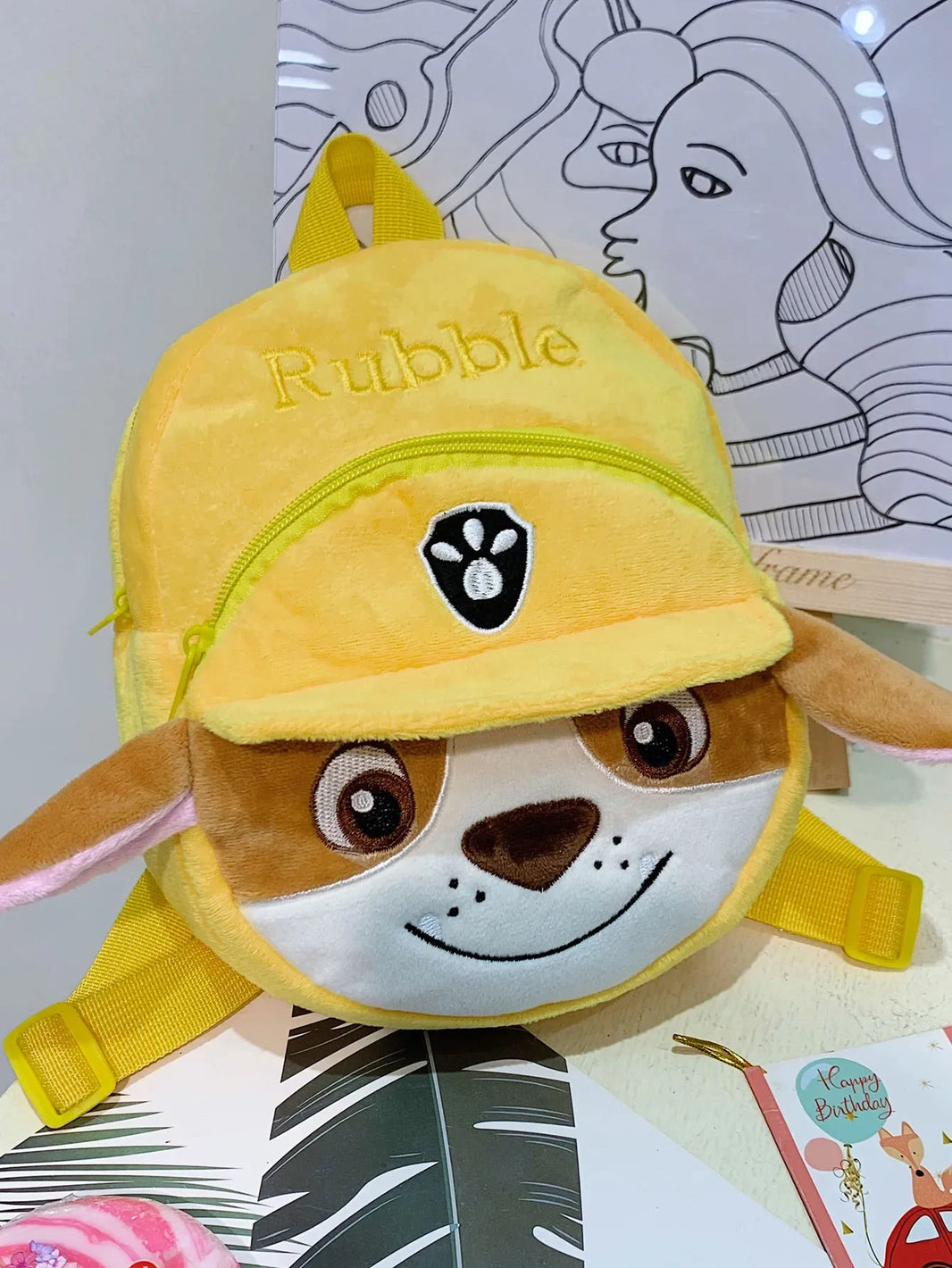 Paw Patrol Plush Backpack – Cartoon Puppy Dog Skye, Chase, and Marshall School Bag for Kids