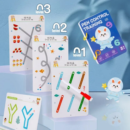 Magical Reusable Tracing Workbook for Kids Pen Control Montessori Practice