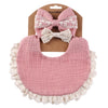3Pcs/Set Muslin Cotton Bamboo Baby Bibs with Tassel Lace | Adjustable Feeding Drool Burp Cloths for Boys & Girls | Infant Scarf Towel Set - Kidzy Market