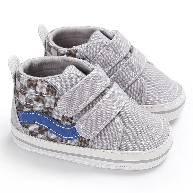 Newborn Baby Canvas Shoes – Anti-Slip Soft Sneakers for Baby Boys & Girls, Multi-Color Toddler First Walkers Crib Shoes