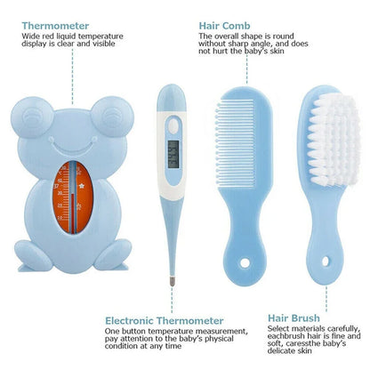 13PCS/Set Baby Health Care Kit - Newborn Nail Clippers, Hair Grooming Brush, Thermometer, Baby Essentials - Safe Material