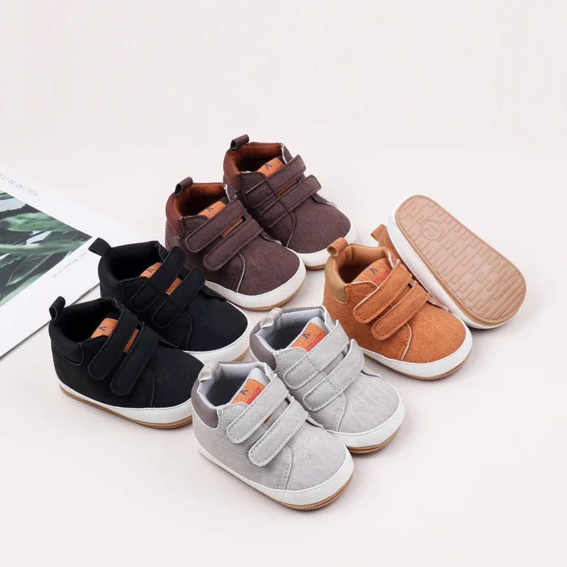 Baby Shoes Soft PU High Quality TPR Anti-Slip Sole Spring & Autumn Style for Newborn Toddler Boys and Girls