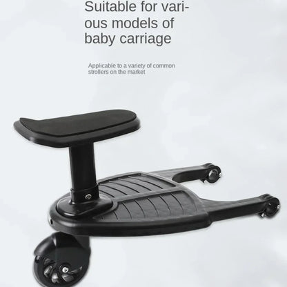 Universal Stroller Step Board Adapter with Seat for Second Child Jogger Twins Scooter Baby Pram Hitchhiker Bumper
