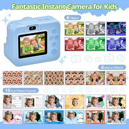 Digital Kids Camera with 2.8-Inch Screen, Portable Thermal Instant Print, HD Photo and Video