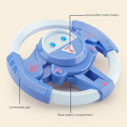 Infant Shining Electric Simulation Steering Wheel Toy with Light and Sound Kids Early Educational Stroller Vocal Toy