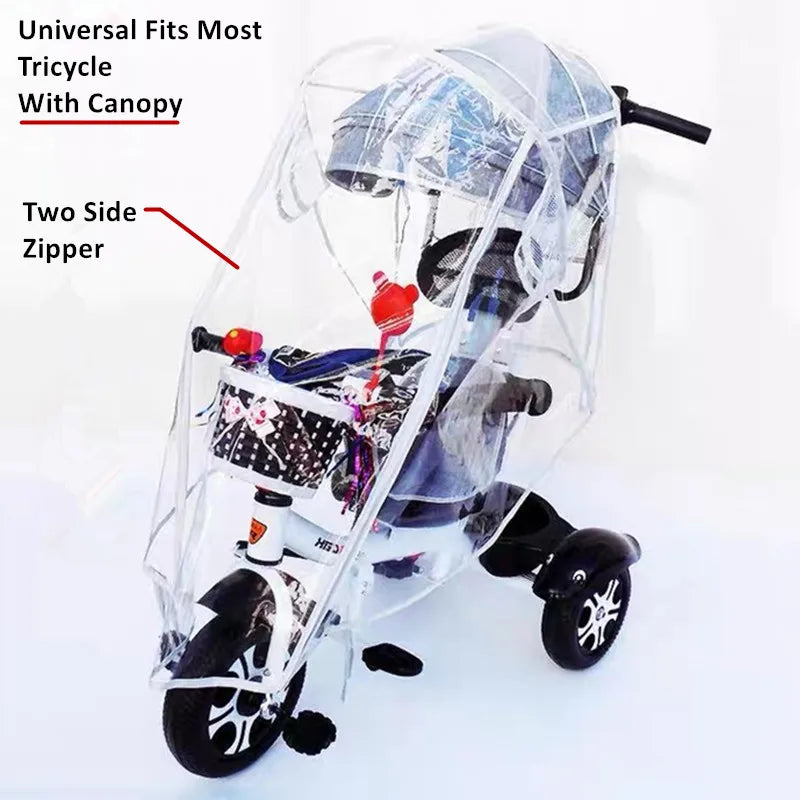 ALWAYSME Rain Cover for Kids Tricycle