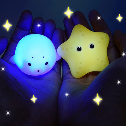 Baby LED Light Up Animal Bath Toy – Soft Rubber Floating Frogs for Kids