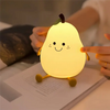 Dimmable Night Light 7-Color LED USB Rechargeable Pear Shape Portable Bedside Lamp for Kids Room Decor