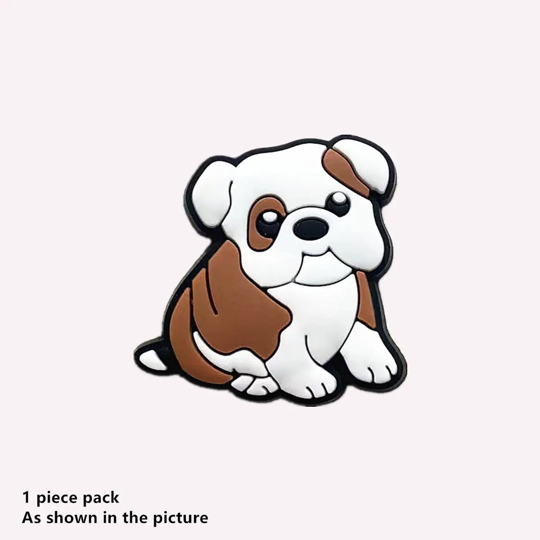 1-Pc Dog Shoe Charm PVC – Bulldog, Labrador, Beagle, Pug Shoe Buckle Accessory for Crocs, Bags & Wristbands