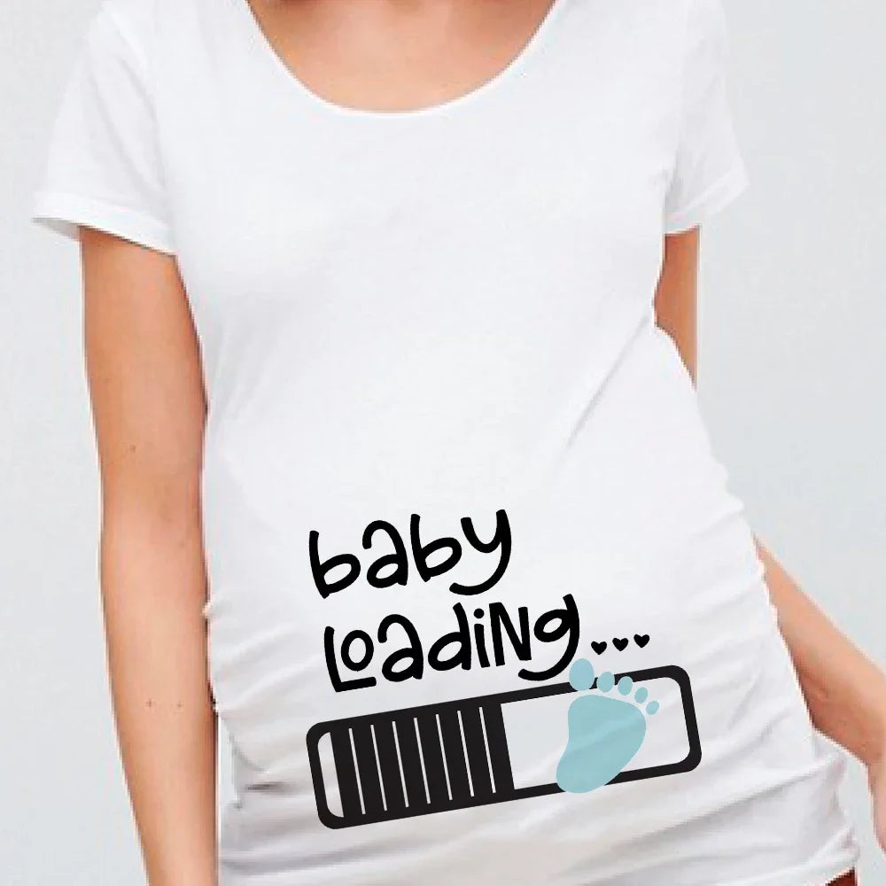 Women Pregnancy T-shirt It's A Girl Baby Print Pregnant Maternity T-shirts Funny Pregnant Women Summer Tees Tops