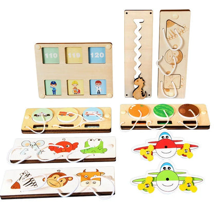 DIY Busy Board Accessories – Montessori Teaching Aids for Baby Early Education, Learning Skill Toy Parts and Wooden Board Games