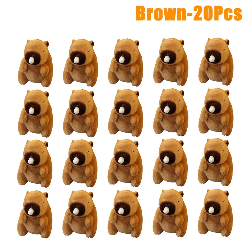 1-20PCS Spit Bubble Capybara Plush Keychain, Water Guinea Pig Backpack and Car Charm