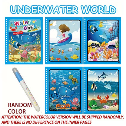 Magical Water Drawing Book – Reusable Montessori Coloring Book for Sensory Early Education in Children