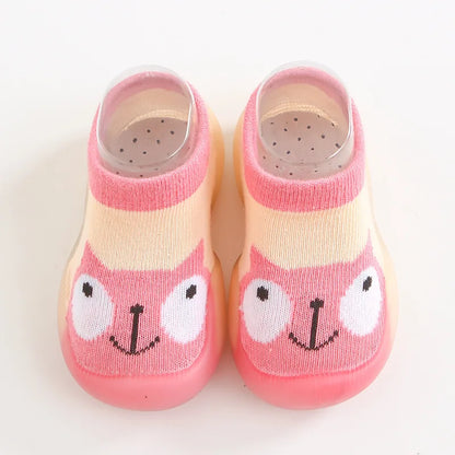Baby Socks Shoes – Cute Cartoon Boy & Girl Infant Shoes, Soft Rubber Sole First Walker Booties for Toddlers