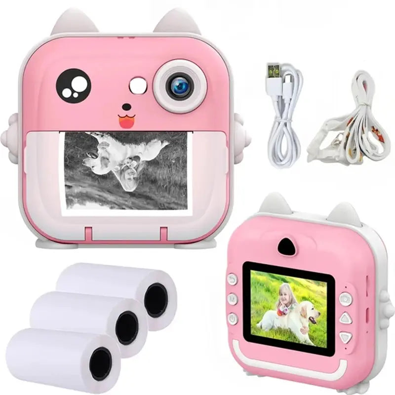 Kids Instant Print Mini Digital Camera with 1080P HD Video, Outdoor Toy with Thermal Print Paper