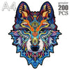 100-300 Piece Wooden Animal Jigsaw Puzzle - Wolf and Chicken Irregular Pieces 3D Brain Teaser for Adults & Kids Holiday Gift