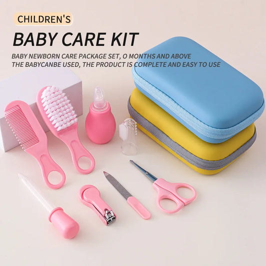8Pcs/Set Comb & Nose Inhaler Care Set - EVA Package Baby Care Kit - 13Pcs Multifunctional Newborn Baby Nail Clippers